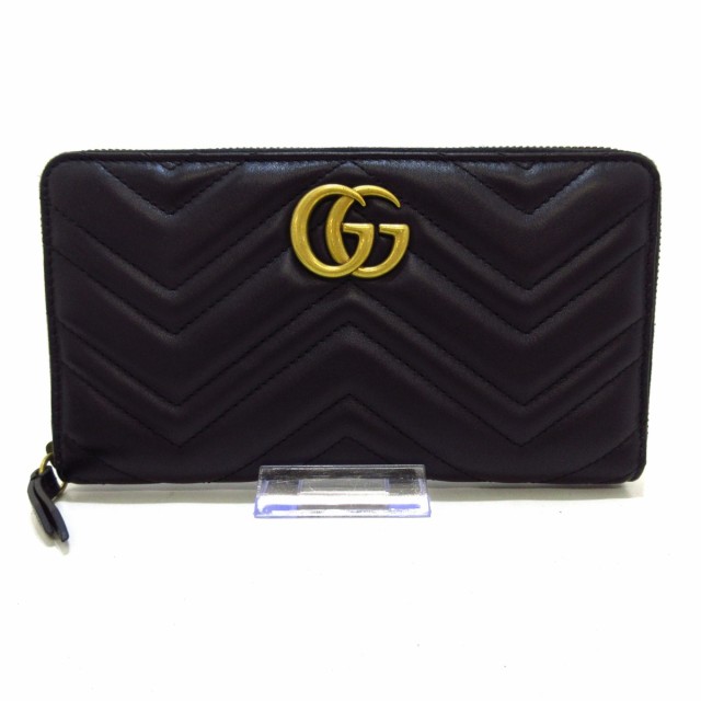 グッチ GUCCI 長財布 レディース 美品 GGマーモント 474814 黒