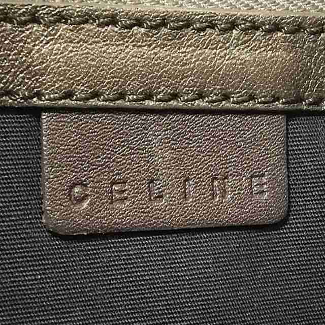 セリーヌ CELINE ショルダーバッグ レディース Cマカダム柄 ダークブラウン 型押し加工 スエード×レザー【中古】20230914