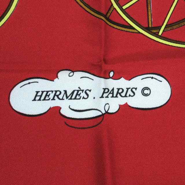 エルメス HERMES スカーフ レディース 美品 カレ90 レッド×ベージュ