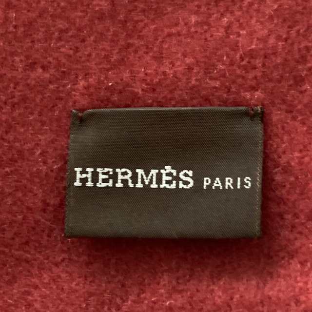 エルメス HERMES マフラー レディース 美品 - レッド エブリン