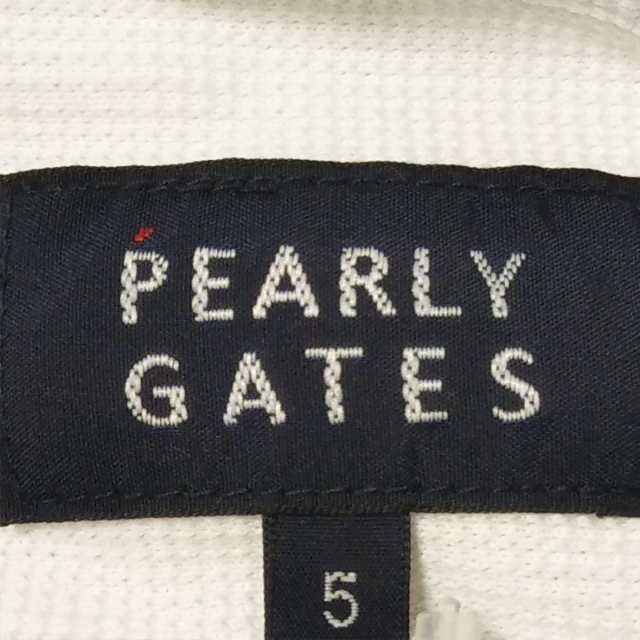 パーリーゲイツ PEARLY GATES 長袖ポロシャツ サイズ5 XL メンズ 美品 - 白【中古】20230908