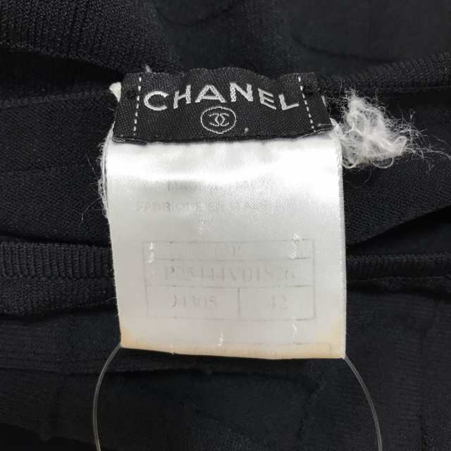 シャネル CHANEL 半袖カットソー レディース P25444 黒 カメリア【中古