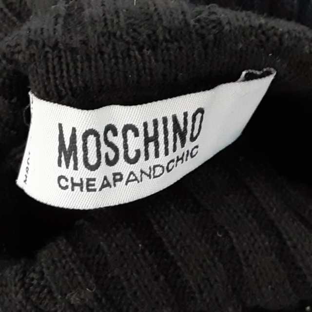 モスキーノ チープ&シック MOSCHINO CHEAP&CHIC 長袖セーター サイズI40 M レディース 美品 - 黒  タートルネック/ビーズ【中古】20230911