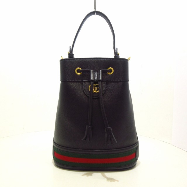 グッチ GUCCI ハンドバッグ レディース オフィディア スモール バケットバッグ 610846 黒×グリーン×レッド  レザー【中古】20231007｜au PAY マーケット