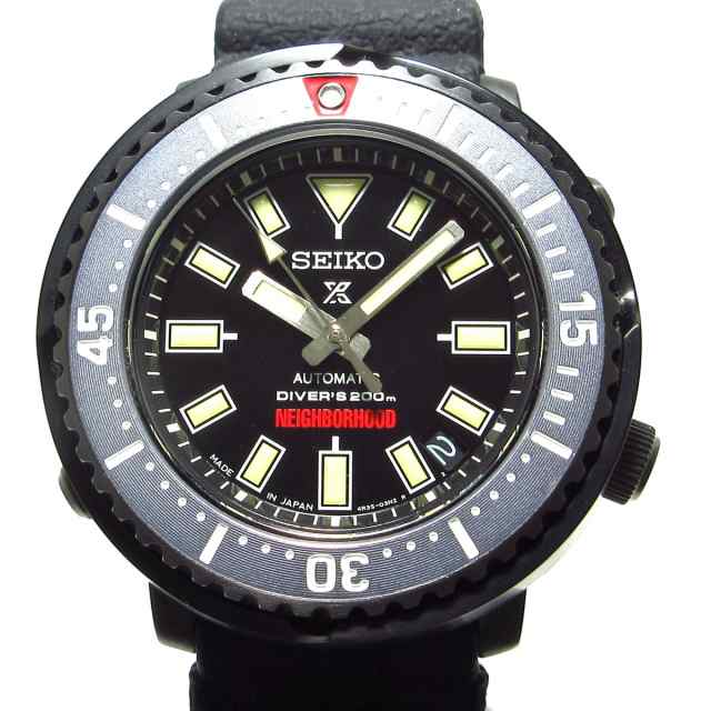 セイコー SEIKO 腕時計 美品 プロスペックス 4R35-04M0 メンズ ラバーベルト/ネイバーフッドコラボ/1000本限定  黒【中古】20230913｜au PAY マーケット