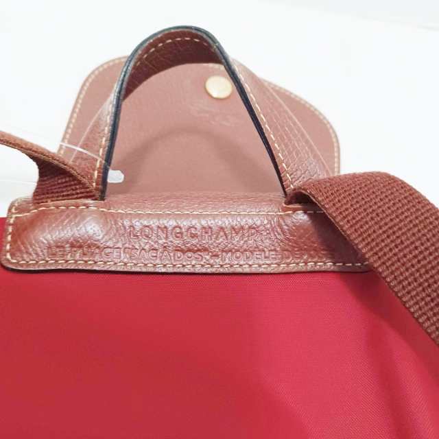 ロンシャン LONGCHAMP リュックサック レディース 美品 ル・プリアージュオリジナル レッド×ブラウン 折りたたみ【中古】20230910