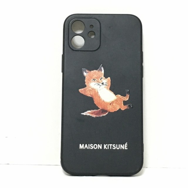 メゾンキツネ MAISON KITSUNE 携帯電話ケース レディース - 黒