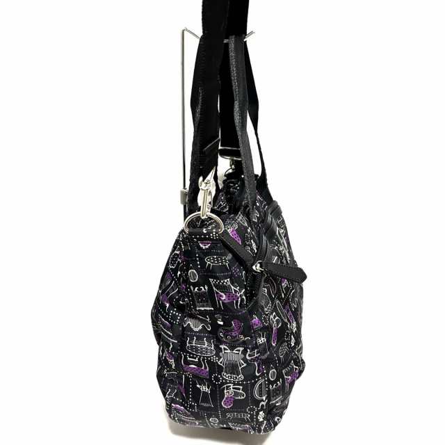 アナスイ ANNA SUI ボストンバッグ レディース 美品 - 黒×パープル