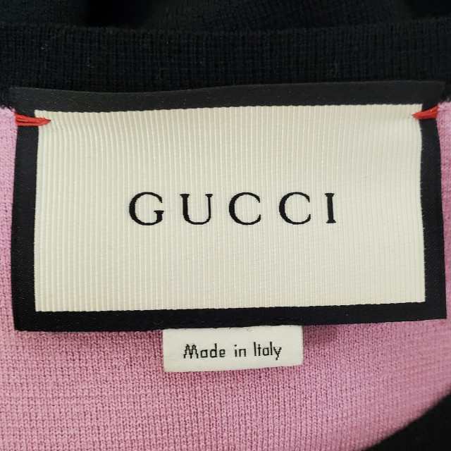 グッチ GUCCI ワンピース レディース 美品 - 448298-X5G77 ピンク×黒