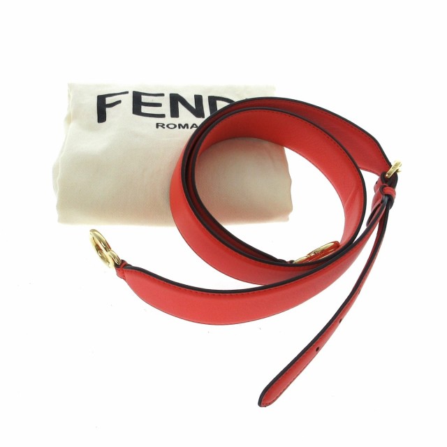 フェンディ FENDI ハンドバッグ レディース ピーカブーアイコニックスモール 8BN244-AF2W レッド 内側FFロゴ柄  レザー【中古】20230912