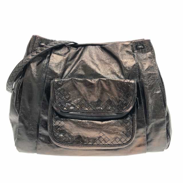 ボッテガヴェネタ BOTTEGA VENETA ショルダーバッグ レディース イントレチャート 248522 黒×ダークブラウン  レザー【中古】20231007｜au PAY マーケット