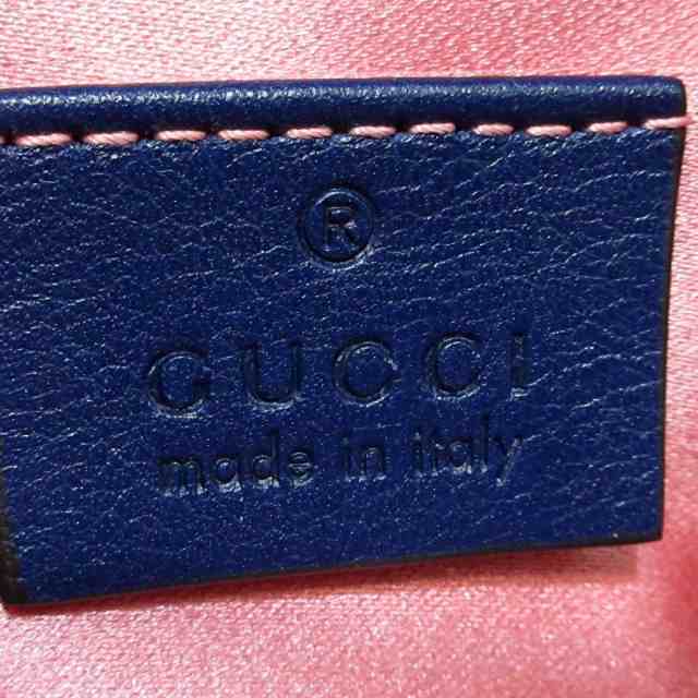 グッチ GUCCI ウエストポーチ レディース GGマーモント キルティングレザー ベルトバッグ 476434 ブルー  ベロア×レザー【中古】20230910