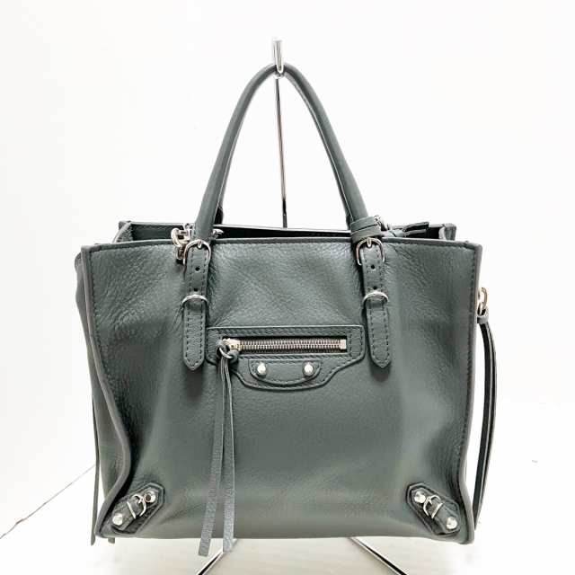 バレンシアガ BALENCIAGA トートバッグ レディース ミニペーパーA4 357333 ダークグレー レザー【中古】20230928｜au  PAY マーケット