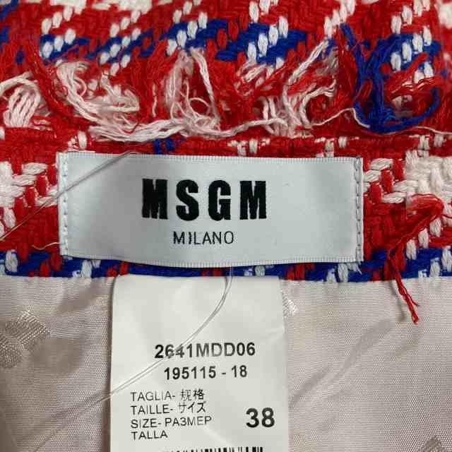 エムエスジィエム MSGM スカート サイズ38 M レディース - レッド×白 ...