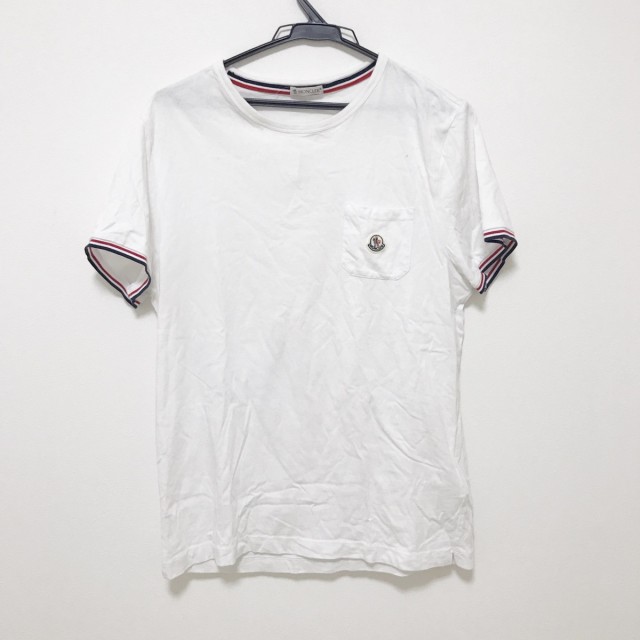 モンクレール MONCLER 半袖Tシャツ メンズ MAGLIA 白×ダークネイビー×レッド クルーネック【中古】20230909｜au PAY  マーケット