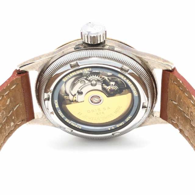 オリス ORIS 腕時計 ポインターデイト 7400 ボーイズ 裏スケ/社外