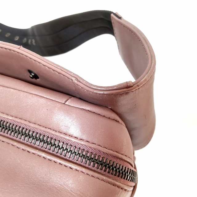 ボッテガヴェネタ BOTTEGA VENETA ウエストポーチ レディース イントレチャート ピンクベージュ レザー【中古】20230921