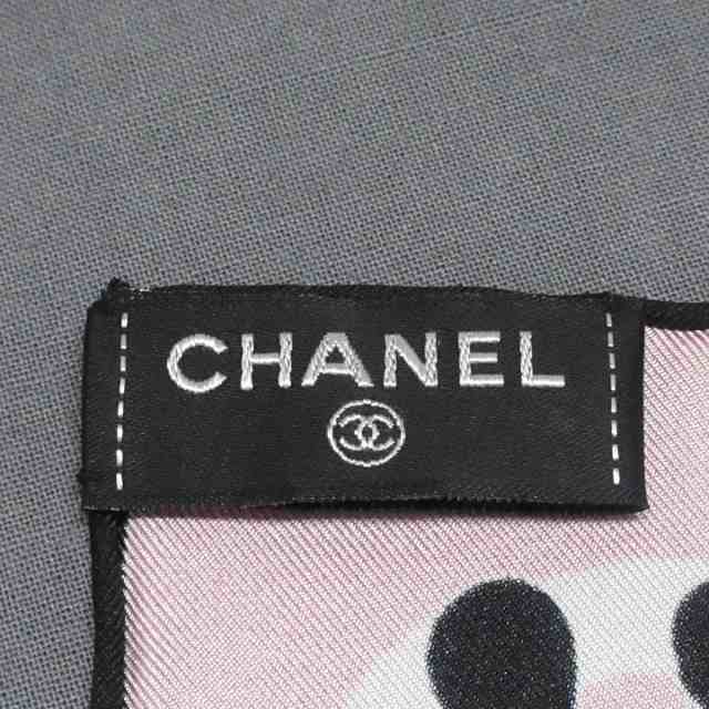 シャネル CHANEL スカーフ レディース 美品 ピンク×白×黒【中古