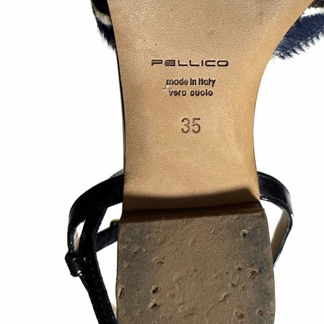 ペリーコ PELLICO サンダル 35 レディース - 黒×イエロー×マルチ ...