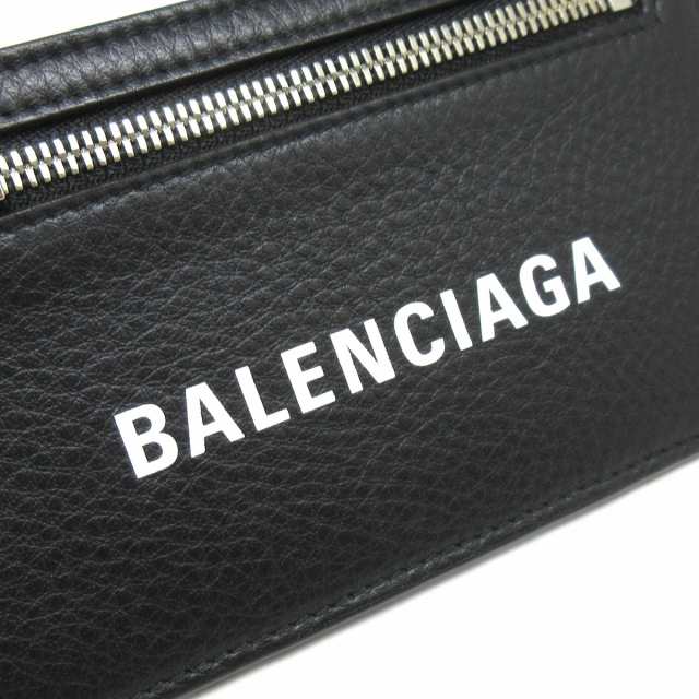 バレンシアガ BALENCIAGA コインケース レディース 美品 エブリデイ 501651 黒 カードケース付き レザー【中古】20230929