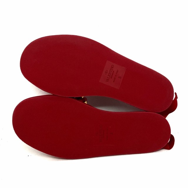 バレンチノガラバーニ 靴 S レディース 美品 - レッド スリッパ