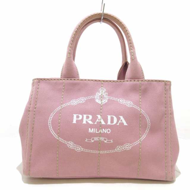 プラダ PRADA トートバッグ レディース CANAPA 1BG439 ピンク×白