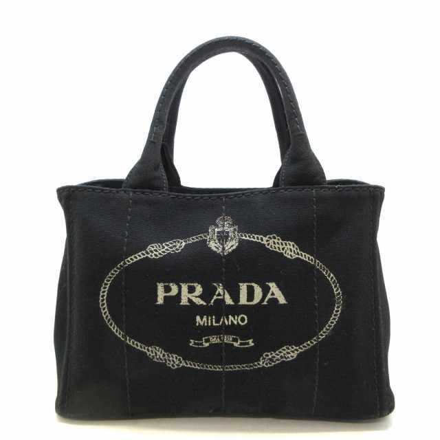 プラダ PRADA トートバッグ レディース CANAPA B2439G 黒 キャンバス【中古】20230906｜au PAY マーケット