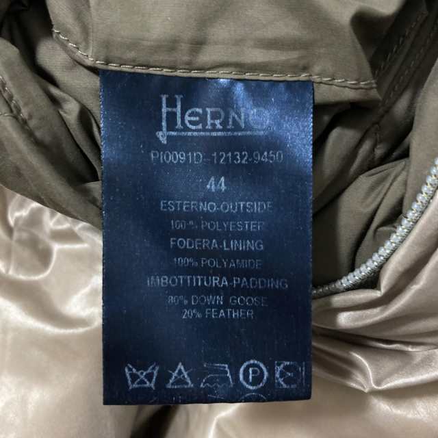 ヘルノ HERNO ダウンコート サイズ44 L レディース - カーキ 長袖 ...