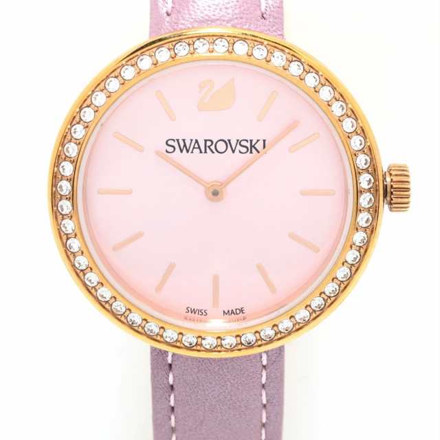 スワロフスキー SWAROVSKI 腕時計 - レディース ピンクベージュ【中古