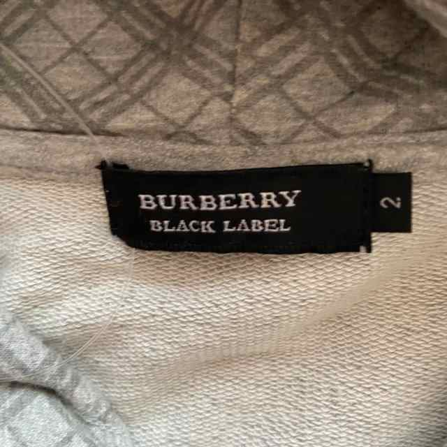 バーバリーブラックレーベル Burberry Black Label パーカー サイズ2 M メンズ - グレー  七分袖/ジップアップ【中古】20230915