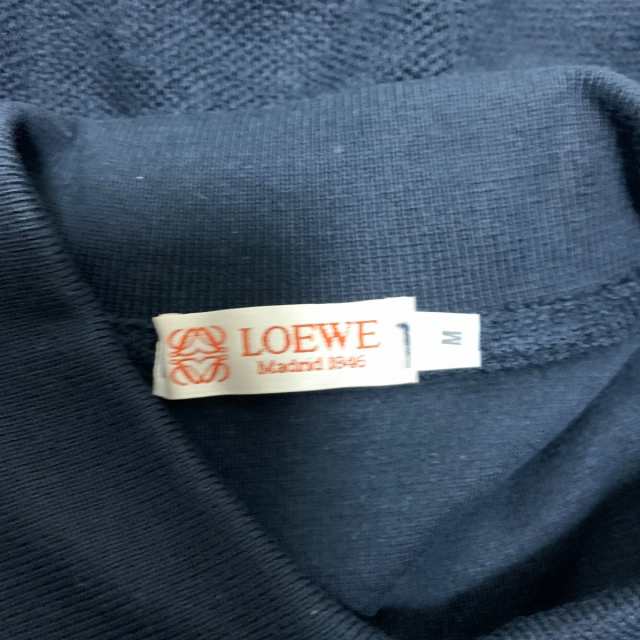 ロエベ LOEWE 半袖ポロシャツ サイズM メンズ 美品 - ネイビー パイル