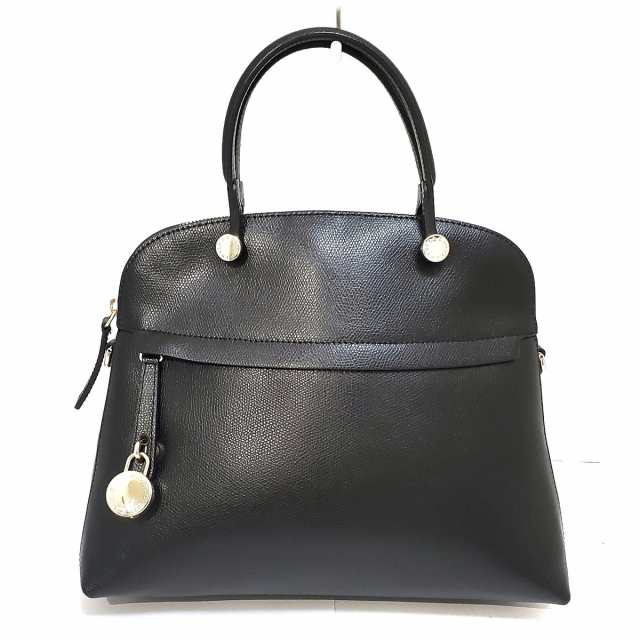 フルラ FURLA ハンドバッグ レディース パイパー 黒 レザー【中古