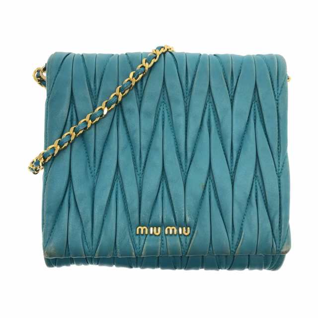 miumiu チェーンショルダーバック　ブルー