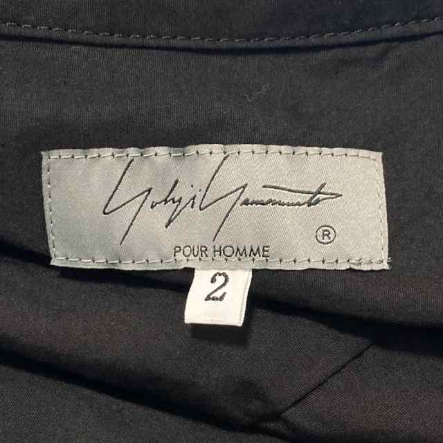 ヨウジヤマモト yohjiyamamoto 長袖シャツ サイズ2 M メンズ 美品 - 黒 POUR HOMME/デザイン襟【中古】20231014