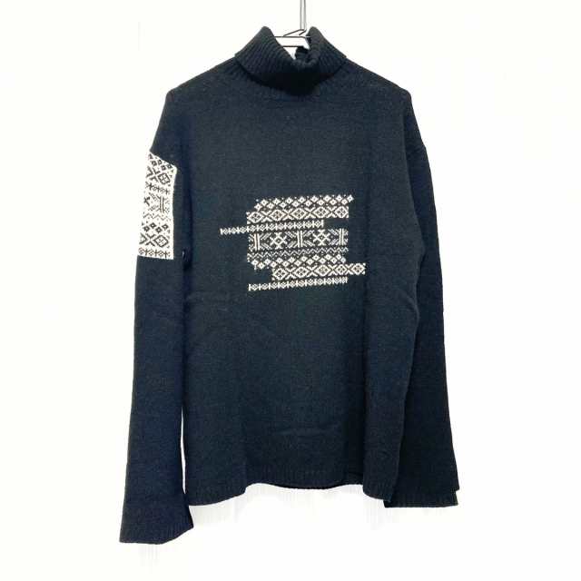 ヨウジヤマモト yohjiyamamoto 長袖セーター サイズ2 M メンズ - 黒×白 タートルネック/POUR  HOMME【中古】20231014｜au PAY マーケット