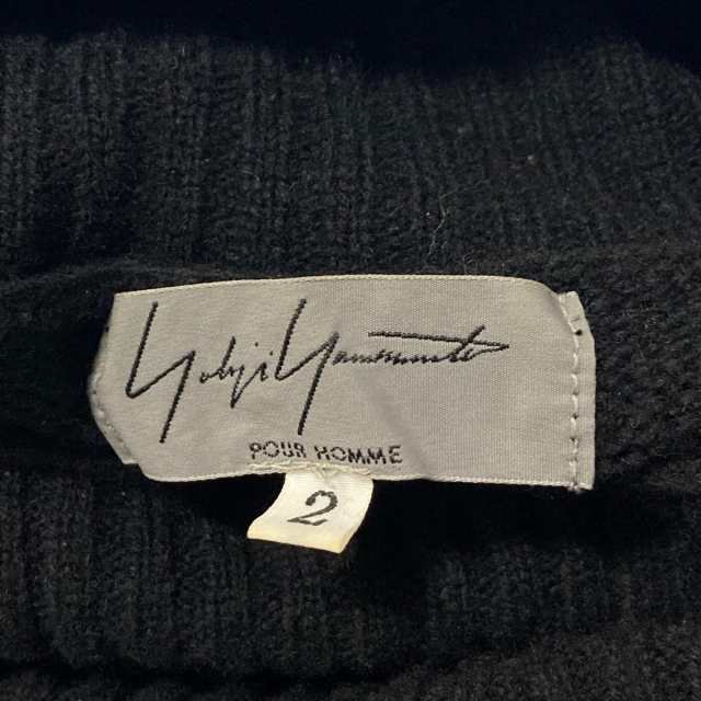 ヨウジヤマモト yohjiyamamoto 長袖セーター サイズ2 M メンズ - 黒×白 タートルネック/POUR HOMME【中古】20231014