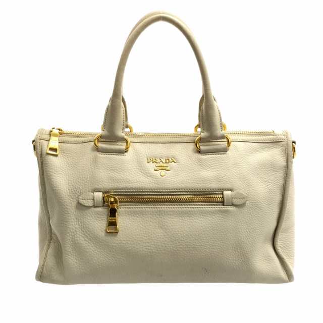 プラダ PRADA ハンドバッグ レディース - BL0805 アイボリー 革タグ レザー【中古】20231103｜au PAY マーケット