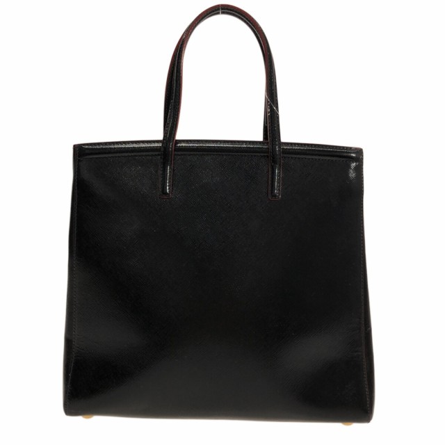 プラダ PRADA トートバッグ レディース - 黒 エナメル（レザー）【中古