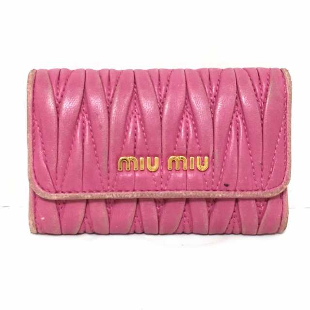 ミュウミュウ miumiu キーケース レディース - ピンク 6連フック