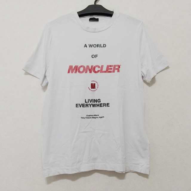 モンクレール MONCLER 半袖Tシャツ サイズM メンズ - 白×レッド×黒