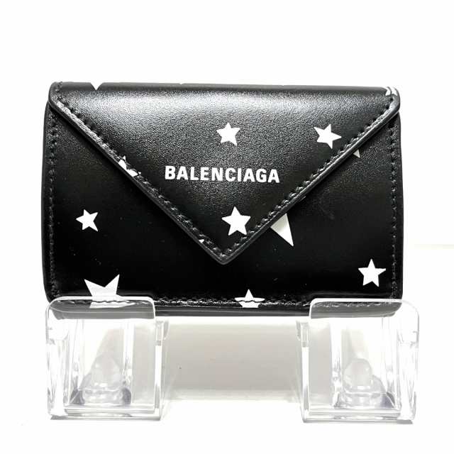 バレンシアガ BALENCIAGA 3つ折り財布 レディース 美品 ペーパーミニ