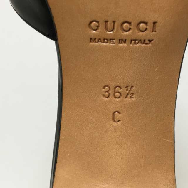 グッチ GUCCI パンプス 36 1/2C レディース ホースビット 黒 オープン