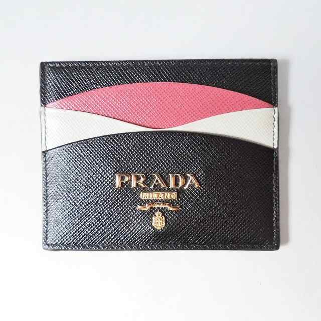 プラダ PRADA カードケース レディース - 1MC025 黒×ピンク×白 レザー