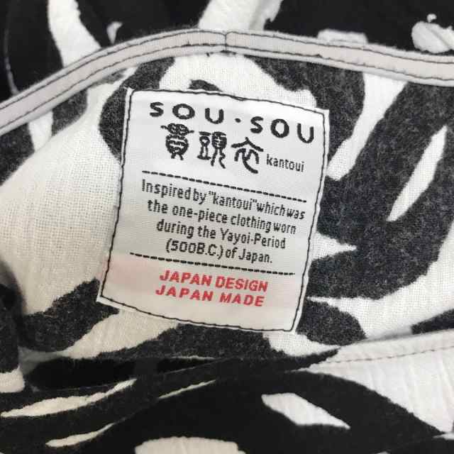 ソウソウ SOU・SOU ワンピース レディース 美品 黒×白 ノースリーブ