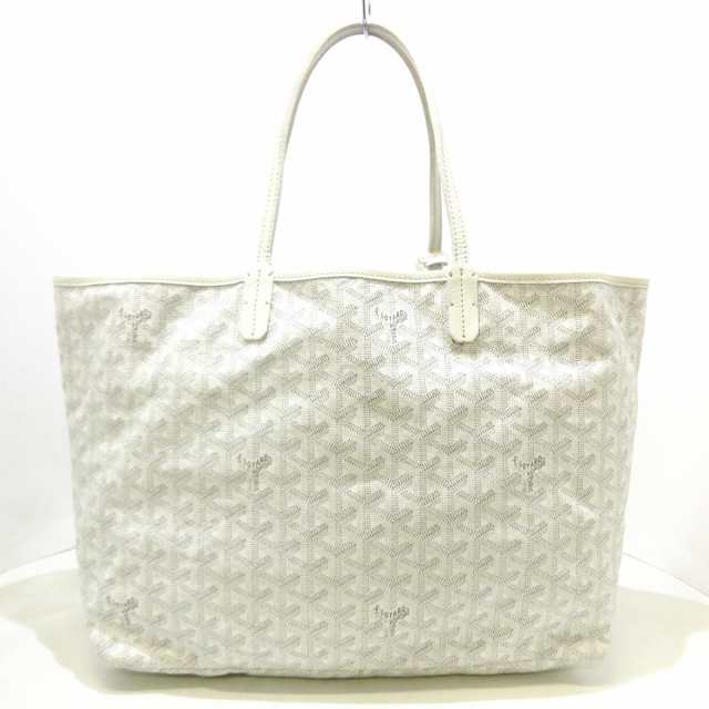 【美品】  GOYARD / ゴヤール | サンルイPM レザー トートバッグ | ホワイト | レディース底角一部シミインク跡