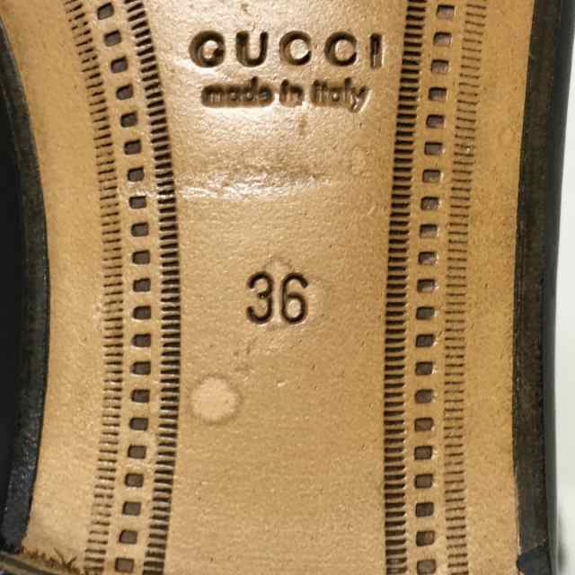 グッチ GUCCI ローファー 36 レディース ヨルダーン 404069 黒 ホース