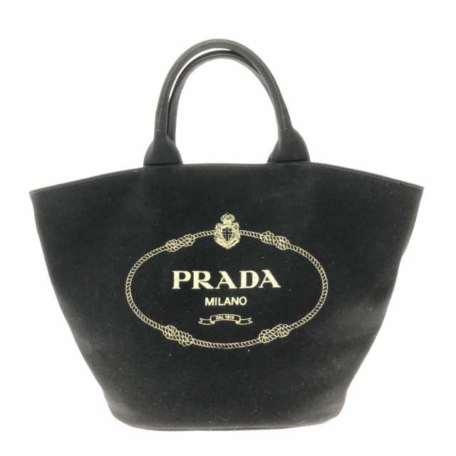 プラダ PRADA トートバッグ レディース CANAPA 1BG163 黒 キャンバス ...