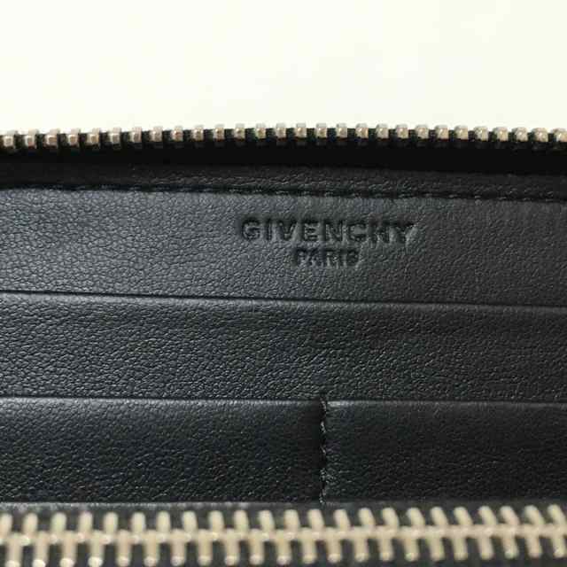 ジバンシー GIVENCHY 長財布 レディース - 黒×ピンク×ライトブルー 花柄/ラウンドファスナー PVC(塩化ビニール)【中古】20230929