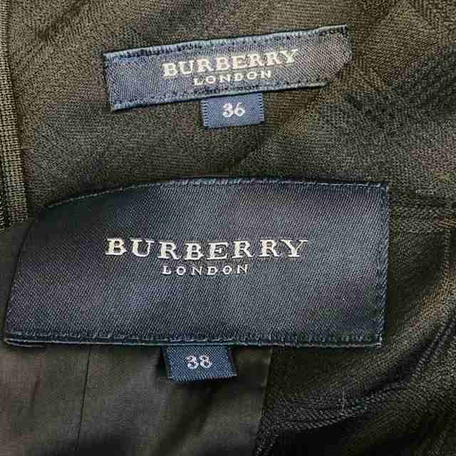 バーバリーロンドン Burberry LONDON ワンピーススーツ レディース 黒 肩パッド/チェック柄【中古】20231021