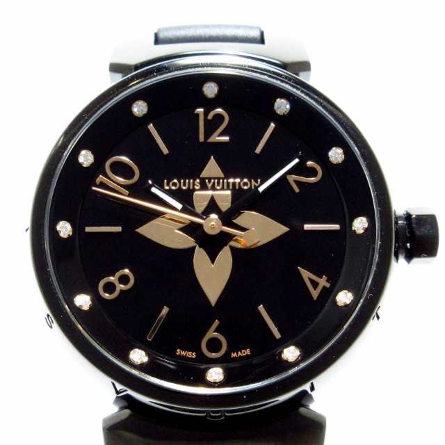 ヴィトン 腕時計 タンブール オールブラック QA155Z レディース SS 
